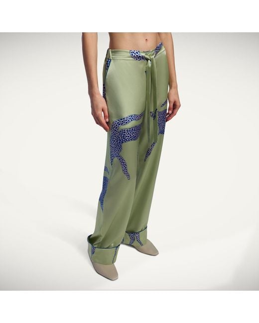 Piola Green Silk Pyjama Bottoms