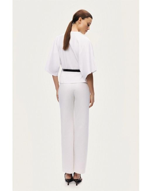 Nocturne White Belted Oversized T-Shirt