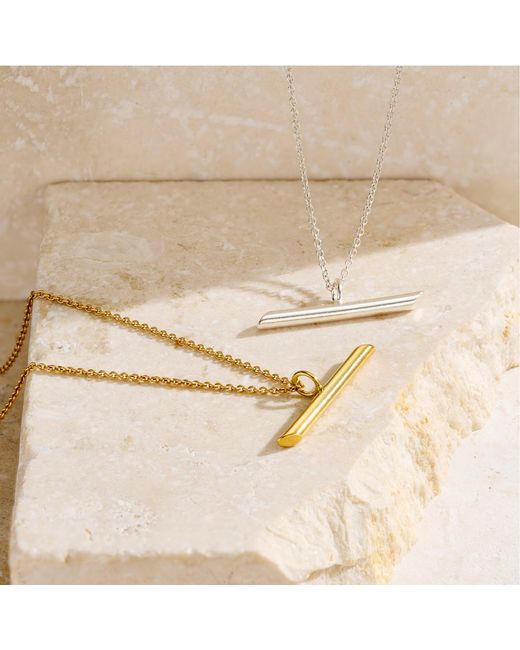Posh Totty Designs Metallic Plated Flow T-Bar Necklace