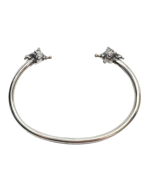 Tg-Jewellery by Tamara Gervasio Metallic Punk Skull Rigid Bangle – Recycle Sterling One Of A Kind for men