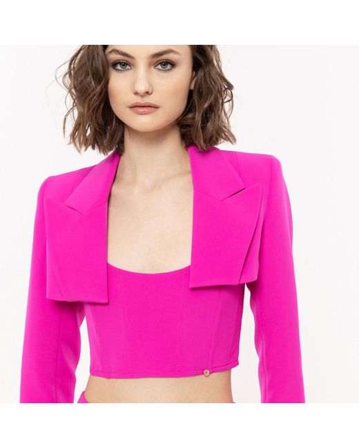 Nissa Pink Cropped Blazer