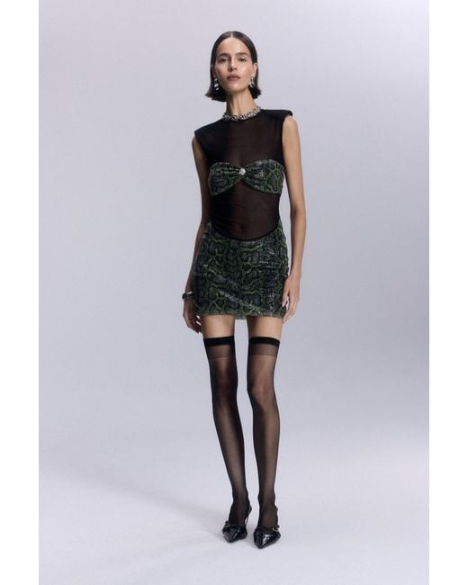No'design Black Marlene Sheer Mini Dress