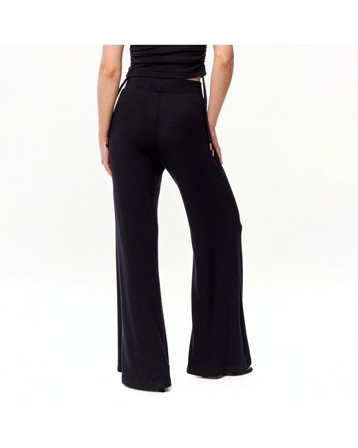 Mandragora Black Knit Pants With A Straight Leg And High Waist Made Of Viscose – Ivy