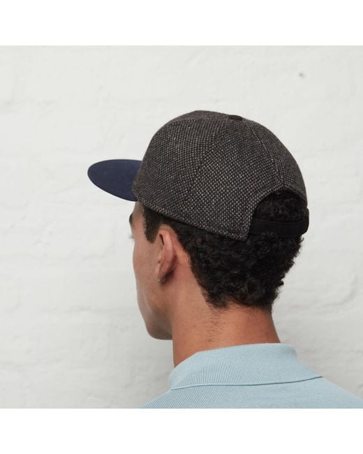 Dasmarca Hats Blue Johnny Nailhead Tweed Wool Baseball Cap for men