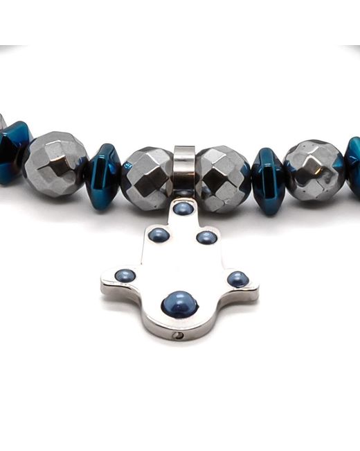 Ebru Jewelry Blue Positive Hamsa Bracelet