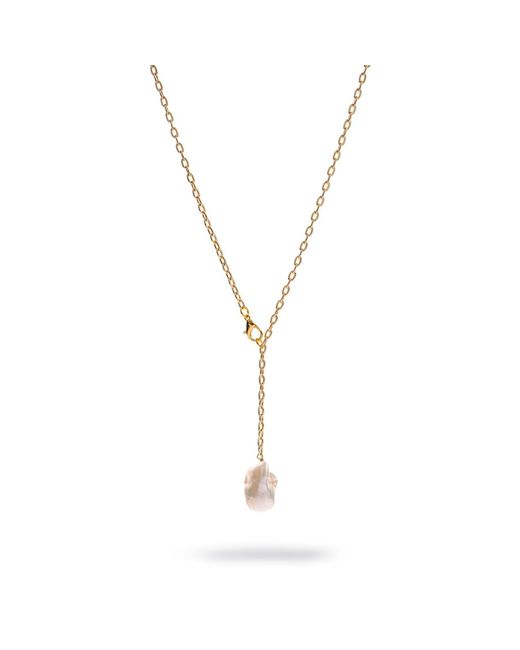 Ebru Jewelry Metallic Eternal Balance Adjustable Pearl Necklace