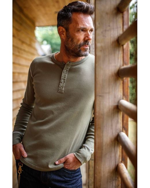 &SONS Trading Co Green Sons The New Elder Henley Shirt Army for men
