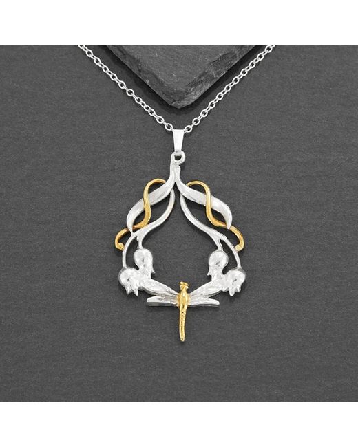 Simon Kemp Jewellers Metallic Dragonfly Rosehip Vermeil Necklace