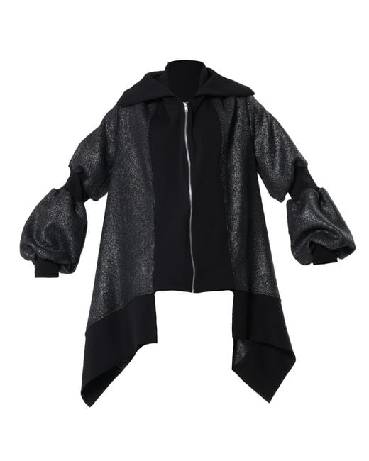 Metamorph Black Extravagant Asymmetrical Metallic Cardigan