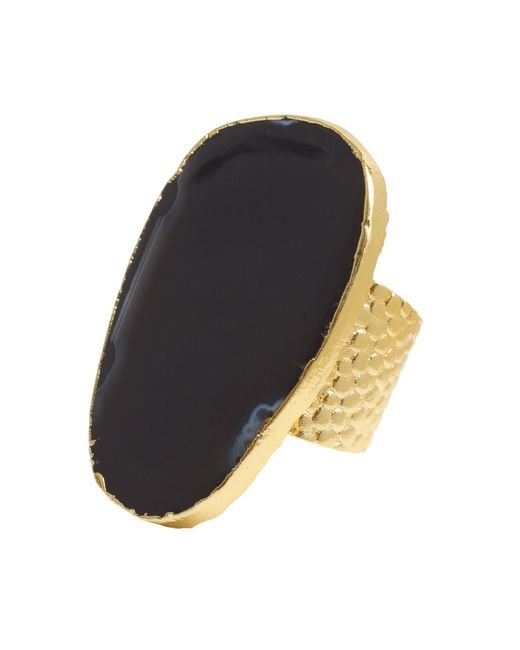 YAA YAA LONDON Black Ultra Mega Gemstone Statement Ring