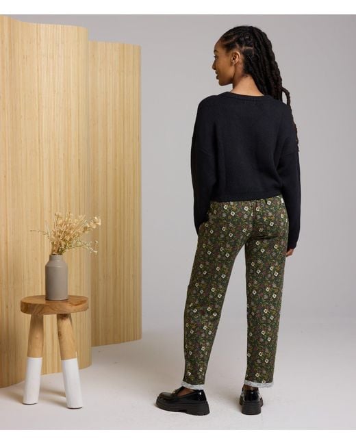 Known Supply Black Drop Shoulder Cropped Sweater