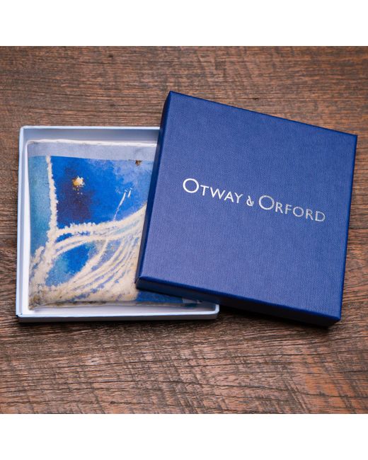 Otway & Orford Blue 'Battle Of Britain' Silk Pocket Square. Full Size for men