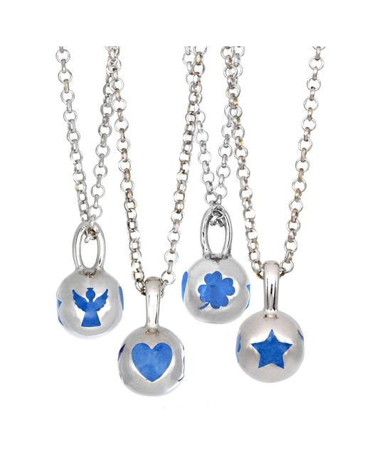 Myrto Katramadou Jewellery Blue Melina Pendant Royal -Angel, Heart, Trefoil, Star