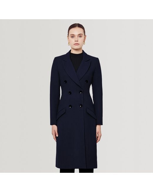 SEREN LONDON Blue Classic Double-Breasted Coat