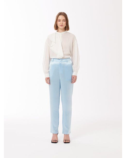 Sour Figs White Asymmetrical Ruffle Shirt