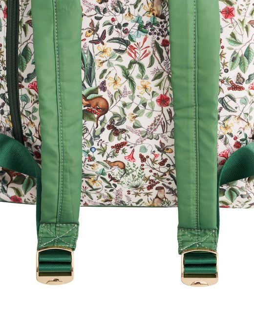 Fable England Green Garden Floral Buckle Backpack