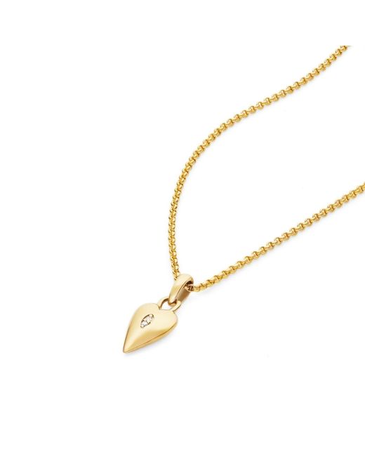 Dinny Hall Metallic My World Heart Shield Charm Necklace