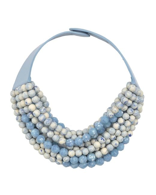 Fairchild Baldwin Blue Marbella Tie Dye Stone Cornflower Necklace
