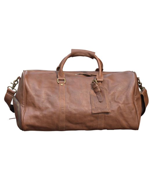 Touri Brown Leather Yoga Bag With Shoe Storage for men