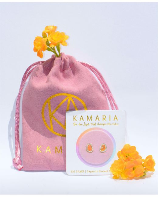 KAMARIA Metallic Opal Pebble Stud Earrings