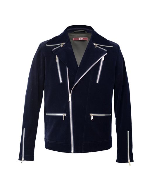 DAVID WEJ Blue Washington Corduroy Biker Set for men