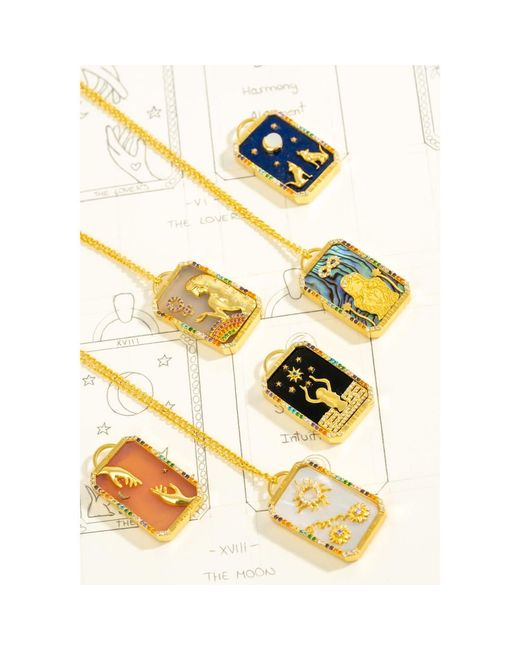 Lavani Jewels Metallic Goldplated The Empress Tarot Card Necklace