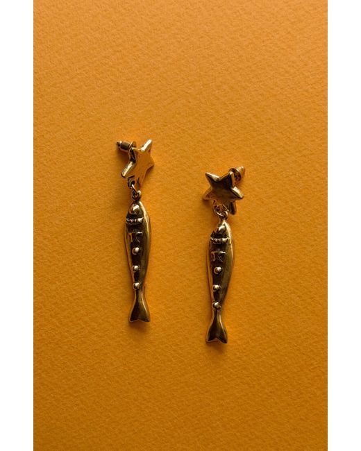 Sccollection Metallic Finn Fish Earrings