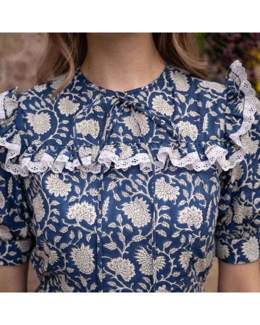 Echo of Pink Blue Midi Dress