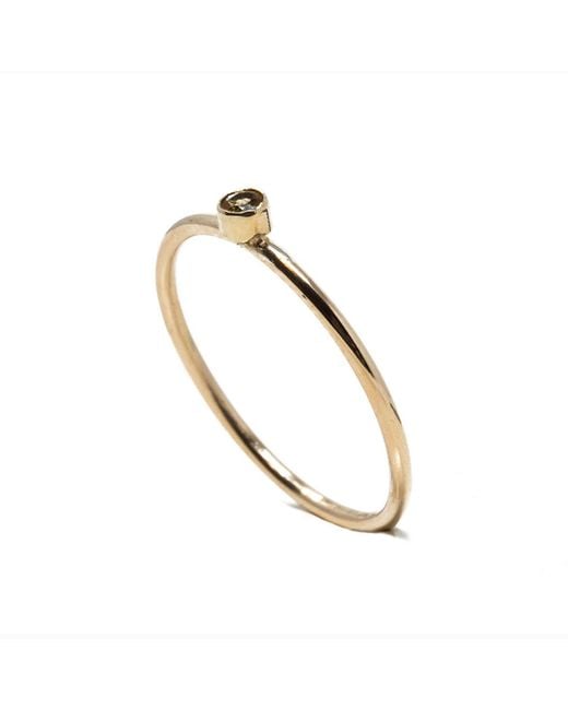NASI SILVER Metallic Slim Single Stone Ring- Citrine
