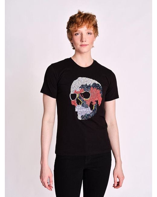 Any Old Iron Black Infra Beaded T-Shirt
