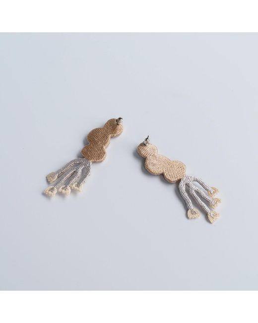 Nana Watanabe Metallic Noi Soft Cushioned Embroidered Earrings