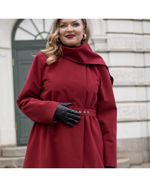 RainSisters Red Winter Coat With Hood & Scarf: Winter