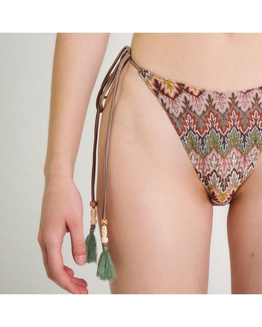 Aulala Paris White Neutrals Rose Blush Triangle Broderie Bikini With Tessels
