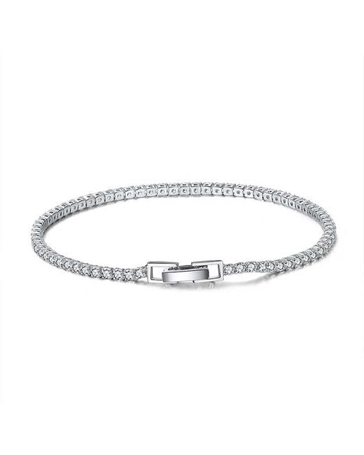 Harfi Metallic Diamond Gemstone Sterling Tennis Bracelet