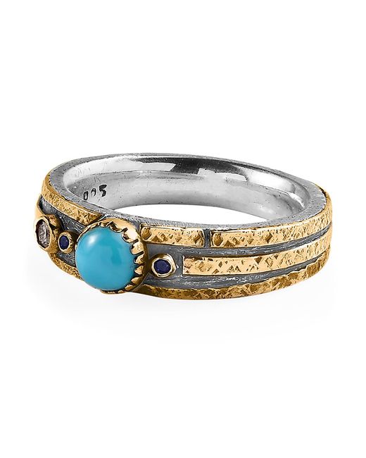 Emma Chapman Jewels Metallic Diamond Sapphire Band Ring