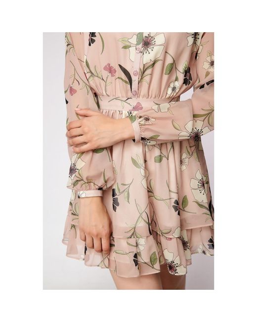 AVENUE No.29 Pink Floral Print Silk Mini Dress