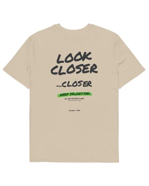 Anchor and Crew Natural Neutrals Desert Dust Small Print Annotations Organic Cotton T-Shirt