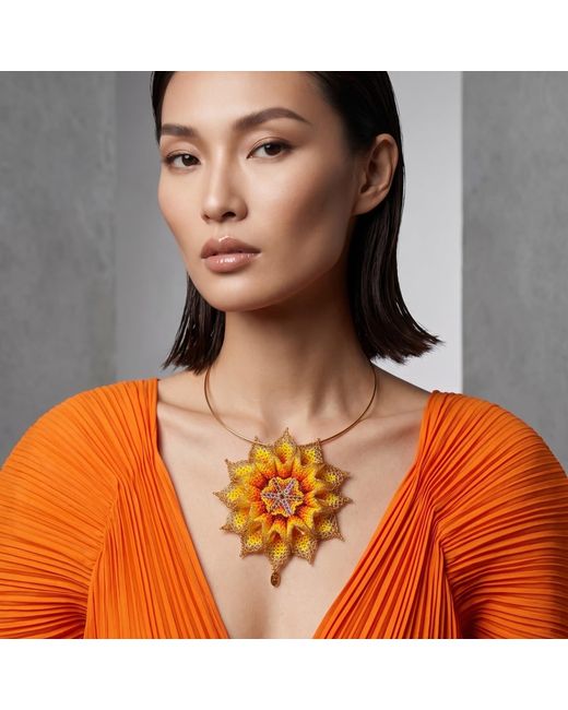 Iliana Arrazola Multicolor Dahlia Flower Choker, And