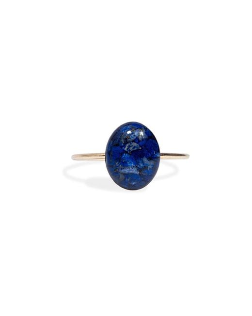 Kate Koel Blue Dainty Lapis Lazuli Ring — Oval-Filled Ring