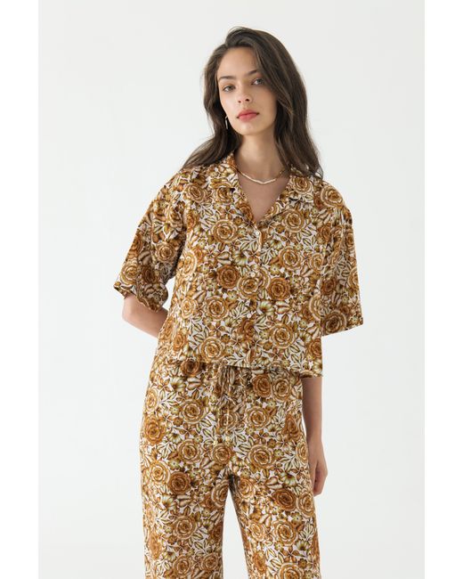 We Are Kindred Metallic Rosalia Linen Relaxed Shirt