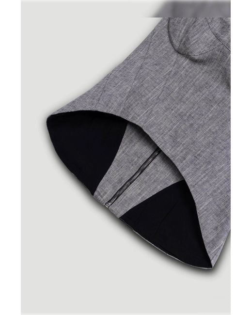 Nocturne Gray Open-Back Tailored Top