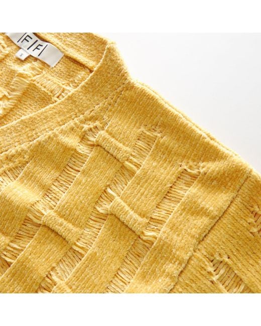 Fully Fashioning Yellow Citrine Lennox Ottoman Knit Cardigan