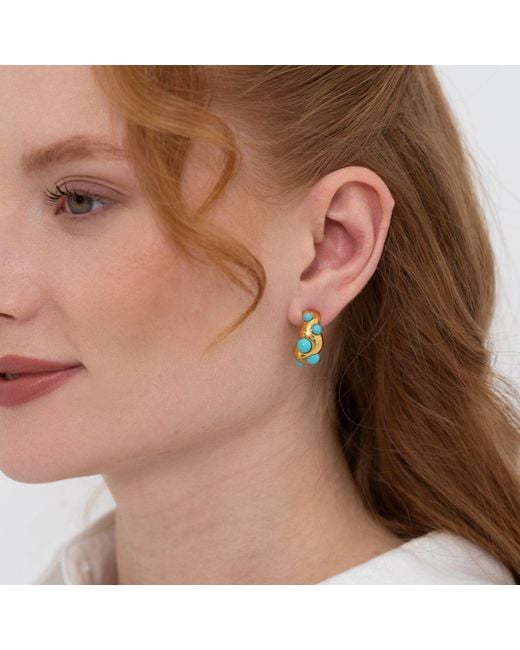 LINYA JEWELLERY Blue Ayza Hoop Earring