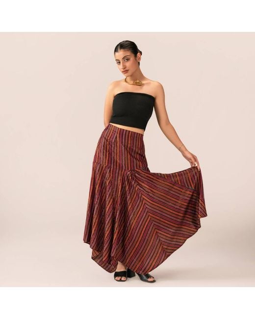 Collected Xx Red Multi-Panel Dhoti Skirt