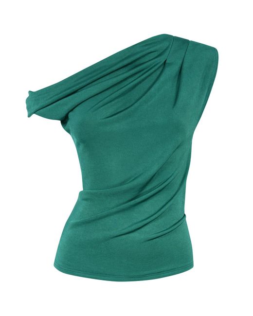 Me & Thee Green Less Is More Twist Shoulder Top