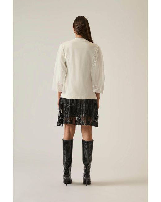 James Lakeland Natural Tulle Sleeve Blazer