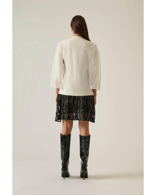 James Lakeland Natural Tulle Sleeve Blazer