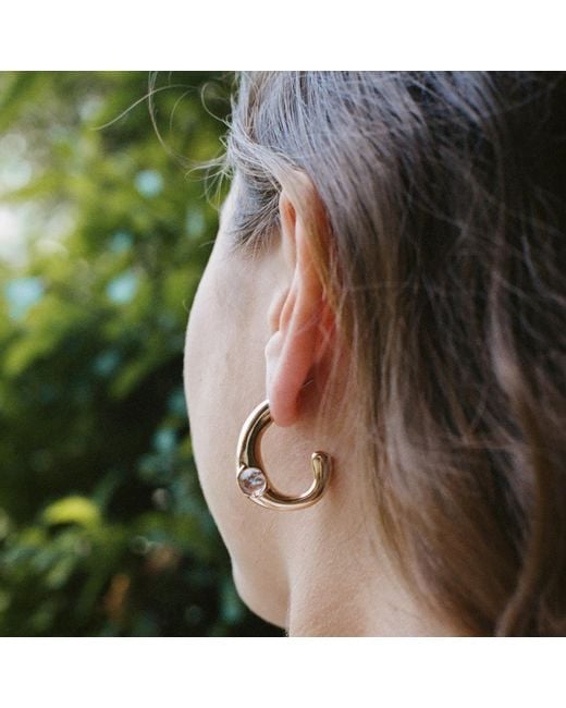 Leeada Jewelry Metallic Lune Earrings