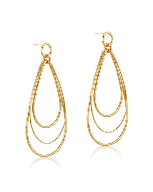 Jaredjamin Metallic Tereza Hammered Multi-Teardrop Dangle Earrings