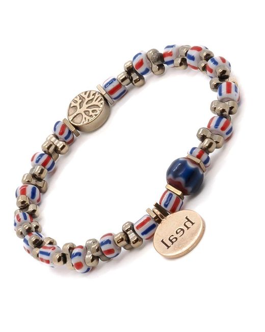 Ebru Jewelry Metallic African Beaded Heal Charm Bracelet